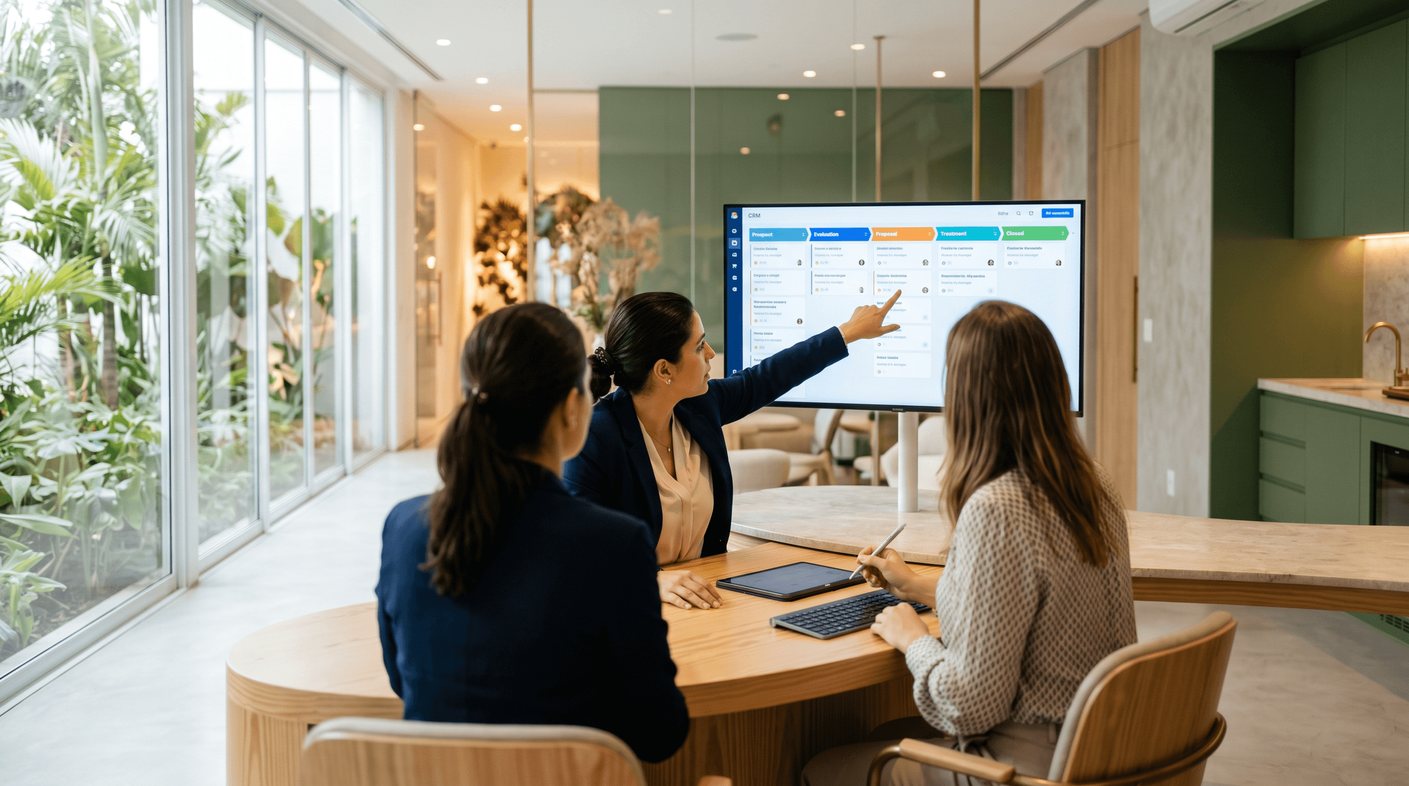 Treinamento de CRM com as etapas do funil sendo configuradas na tela